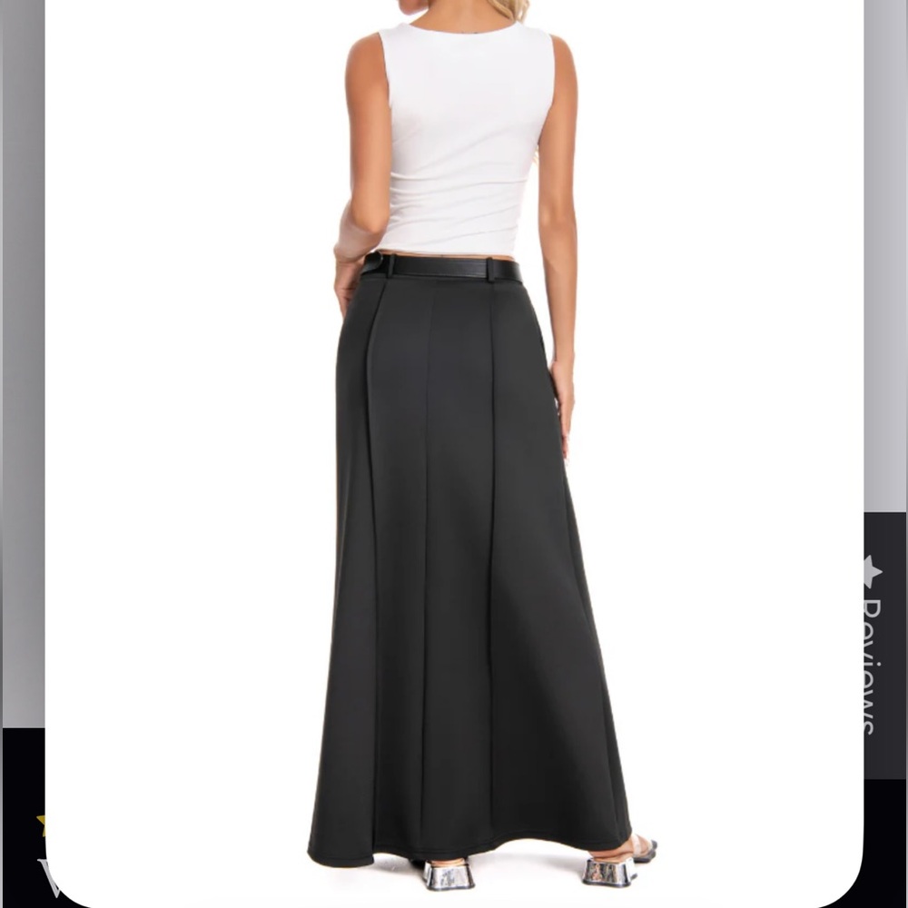 Perfect Corset Long Black Side Zip Skirt w/pockets